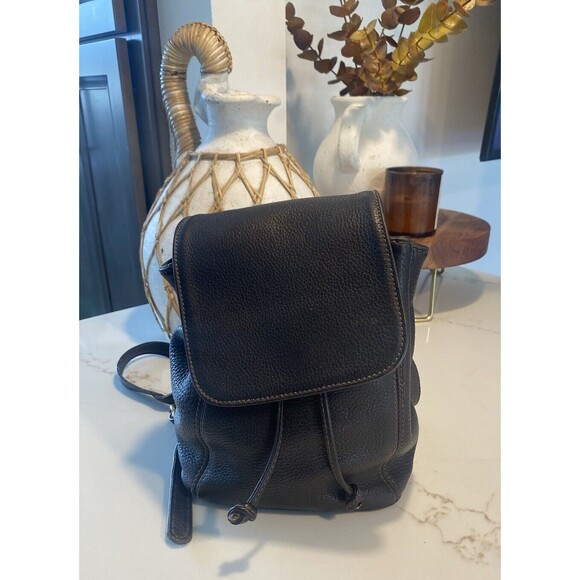 VINTAGE COACH BACKPACK BROWN PEBBLE LEATHER LUXURY SONOMA DRAWSTRING - Picture 3 of 15